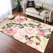 Large Pink Rose Area Rug Romantic Rose Pink Living Room Decor Flower Carpet Rose Runway Rugs Non-Slip For Living Room Bedroom 3 x 4