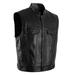 Penkiiy Vest for Men Solid Color Vest Motorcycle Stand Up Collar Leather Vest Team Punk Vest Black Vest