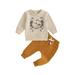 Toddler Baby Boy Halloween Outfit Skeleton Crewneck Pullover Sweatshirt Jogger Pants Halloween Costumes