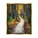 Stupell Industries Nature Path Autumn Foliage Landscape Photography Gold Floater Framed Art Print Wall Art