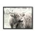 Stupell Industries Rustic Farm Highland Cattle Cow Monochrome Photography Photograph Black Framed Art Print Wall Art Design by Graffitee Studios