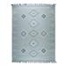 EORC EI02SL5X8 Hand-Knotted Cotton Flat Weave Rug 5 x 8 Silver Area Rug