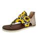 adviicd Womens Sandals Memory Foam Fashion Sunflower Sandals Canvas Leopard Casual Zipper Flat Print Ladies Women s