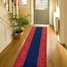 Custom Size Southwestern Border Design Red&Navy Red&Orange Color Non-Slip Rubber Backing- 26 Inch Wide by Your Choice of Length-Hallway Stair Runner Carpet