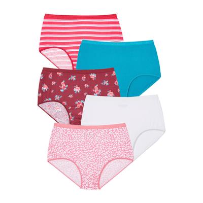 Plus Size Women's Cotton Brief 10-Pack by Comfort Choice in Bouquet Pack (Size 9) Underwear