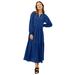 Plus Size Women's Henley Sheer Tiered Maxi Dress by ellos in Royal Cobalt (Size 26)