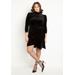 Plus Size Women's Velvet Mini Dress with Wrap Skirt by ELOQUII in Aventurine (Size 16)