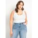 Plus Size Women's Scoop Neck Knitted Tank by ELOQUII in Bright White (Size 14/16)