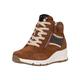 Tamaris Comfort Damen Sneaker hoch aus Leder Keilabsatz Comfort Fit, Braun (Cognac Comb), 38 EU