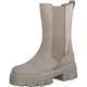 MARCO TOZZI Damen Chelsea Boots aus Leder Plateau, Braun (Taupe Nubuck), 38