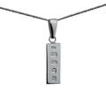 British Jewellery Workshops Silver 22x8mm solid display hallmark Ingot 1/4oz Pendant on a bail loop with a 1.3mm wide curb Chain 22 inches