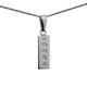 British Jewellery Workshops Silver 22x8mm solid display hallmark Ingot 1/4oz Pendant on a bail loop with a 1.3mm wide curb Chain 22 inches