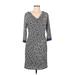 Jessica Howard Casual Dress - Sheath Cowl Neck 3/4 sleeves: Black Dresses - Women's Size 8