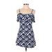 Dex Casual Dress - A-Line Scoop Neck Short sleeves: Blue Dresses - Women's Size Medium