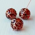 14mm Round Handmade Glass Beads - Czech Lampwork For Jewelry Making Red Choose Amount