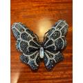 Giant Black & White Swarovski Crystal Butterfly Brooch Pin By Cadari London | 1 Of 1