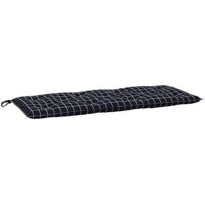 Gartenbank-Auflage Schwarz Karomuster 120x50x7 cm Stoff Vidaxl Image