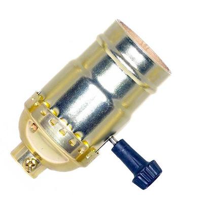 Satco 81193 - On-Off Screw Brite Gilt Gold Turn Knob Socket with Removable Knob (80-1193)