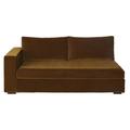 Accoudoir gauche pour canapé modulable 2 places en velours coloris bronze