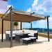 13 x 10 Ft Outdoor Pergola Patio Gazebo, Retractable Shade Canopy, Aluminum Frame Grape Gazebo, Sun Shelter Pergola for Backyard