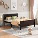 Queen Size Wood Platform Bed with Headboard and Wooden Slat Support (Oak)