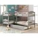 Twin L-Shaped Bunk bed with Trundle-Gray