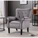 Modern Upholstered Fabric High Back Accent Chair with Wood Legs,Upholstered Single Sofa Club Chair for Living Room, Bedroom