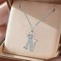 Sehao Necklaces & Pendants Crown 26 English Letters Full Diamond Pendant Necklace For Women Silver Crown Rhinestone Necklaces A Z 26 Alphabet Initial Necklaces For Teen Girls Jewelry N