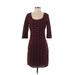 Max Studio Casual Dress - Sheath: Burgundy Jacquard Dresses - Women's Size Small