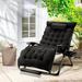 Arlmont & Co. Shirlye Outdoor Metal Chaise Lounge Oversize Metal in Black | 45 H x 33 W x 64 D in | Wayfair AD7A2FB3FD2B46CBB39A63149EBAFD2C