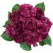 Flowers Artificial Silk Peony Bouquets Wedding Home Decoration Pack Of 1 Mixed Peony Hydrangea Vintage Flower Bouquet (New Burgundy)