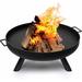 Latitude Run® Fire Pit Outdoor Wood Burning Fire Bowl 28In w/ A Drain Hole Fireplace Extra Deep Large Round Cast Iron Outside Backyard Deck Camping Beach Heavy Du Cast Iron | Wayfair