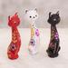 Trinx Kristy 3 Piece Colorful Kittens Figurine Set Porcelain/Ceramic in Black/Red/White | 3.9 H x 1.2 W x 1 D in | Wayfair
