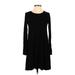 Madewell Casual Dress - A-Line Crew Neck Long sleeves: Black Print Dresses - Women's Size X-Small