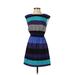 Ann Taylor LOFT Casual Dress - Mini Crew Neck Sleeveless: Purple Color Block Dresses - Women's Size 2X-Small