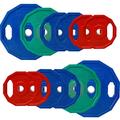 BodyRip Polygonal Colour Coded Standard 1" Weight Plates | Curl, Press, Pullover | Fitness Exercise, Weight Lifting | Set of 75kg (4x1.25, 4x2.5, 2x10, and 2x20KG)
