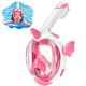 Tyuodna Unicorn Snorkel Mask Children, Diving Mask, Full Face Mask for Children 4-12 Years, 180° HD Anti Fog and Anti Leak Diving Goggles Children with Snorkel, CO2-Safe Snorkeling Mask (Pink)