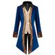 Adisno Renaissance Steampunk Tailcoat Halloween Costumes for Boys, Medieval Pirate Vampire Victorian Jacket Frock Coat Kids (M, Blue)