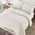 EGYPTO Fleece Teddy Duvet Cover - Fluffy Warm Soft Comforter Bedding Set for Double Bed (White)
