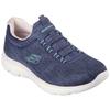 Slip-On Sneaker SKECHERS "SUMMITS-FUN FLARE", Damen, Gr. 38, blau, Textil, Synthetik, meliert, sportlich, Schuhe, Trainingsschuh in veganer Verarbeitung