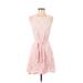 Gap Casual Dress - A-Line Crew Neck Sleeveless: Pink Chevron/Herringbone Dresses - Women's Size X-Small