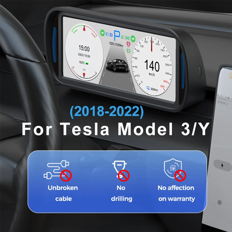 HUD Pour tesla modèle 3 accessoire voiture, compteur vitesse voiture pour tesla Modèle Y 2023 Accessoires, affichage tete haute pour voiture, Dashboard display, systèmes intelligents auto, Écran HD