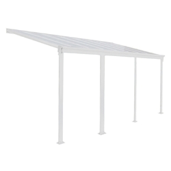 Aileenstore Terrassenüberdachung Sky Guard Aluminium 618 cm als Bausatz Sichtschienen und Hohlkammerplatten Weiß Image