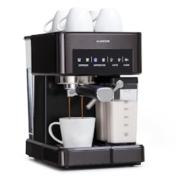 Klarstein Arabica Comfort Siebträgermaschine 1350W 20 Bar 1,8l Touch-Bedienfeld Schwarz