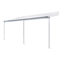 Aileenstore Terrassenüberdachung Sky Guard Aluminium 557 cm als Bausatz Sichtschienen und Hohlkammerplatten Weiß Image