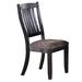 Red Barrel Studio® 23 Inch Wood Dining Chair, Set Of 2, Slatted Back, Cushioned Seat, Gray Wood/Upholstered in Black/Brown | Wayfair