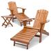 Rosecliff Heights 3 Pieces of Lounge Adirondack Chairs w/ Foldable Side Table Wood in Brown | 34 H x 20 W x 60.5 D in | Wayfair