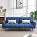 Modern Fabric Linen Upholstered Convertible Sofa Bed with 2 Pillows
