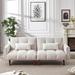 Modern Fabric Linen Upholstered Convertible Sofa Bed with 2 Pillows