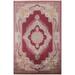 Burgundy Qum Traditional Area Rug Machine Made Silk & Polyester Carpet - 6'6" x 10'0"